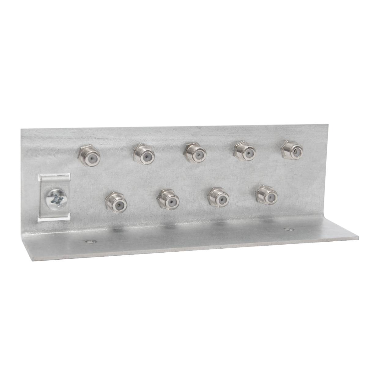 PremiumX Erdungswinkel 9-Fach Erdungsschiene doppelreihig SAT Erdungsblock 9x F-Doppelbuchse