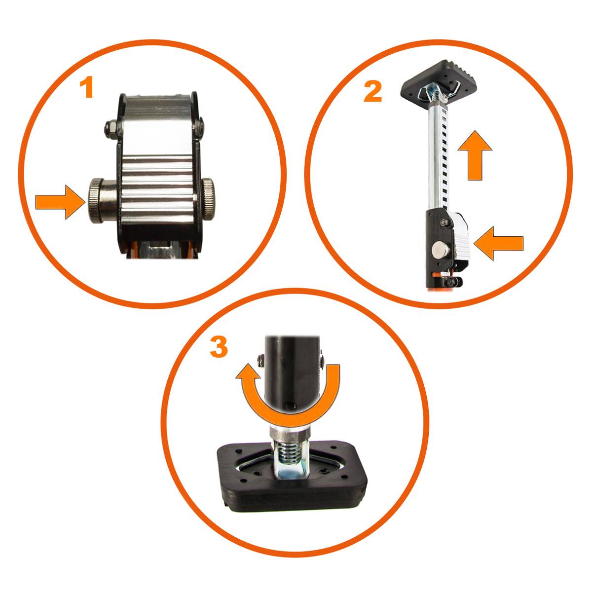 SCHMIDT security tools 3x Türspanner Zargen-Zwinge Zargenspanner Türspreize Tür-Einbau Teleskop-Spanner verstellbar von 65-115 cm