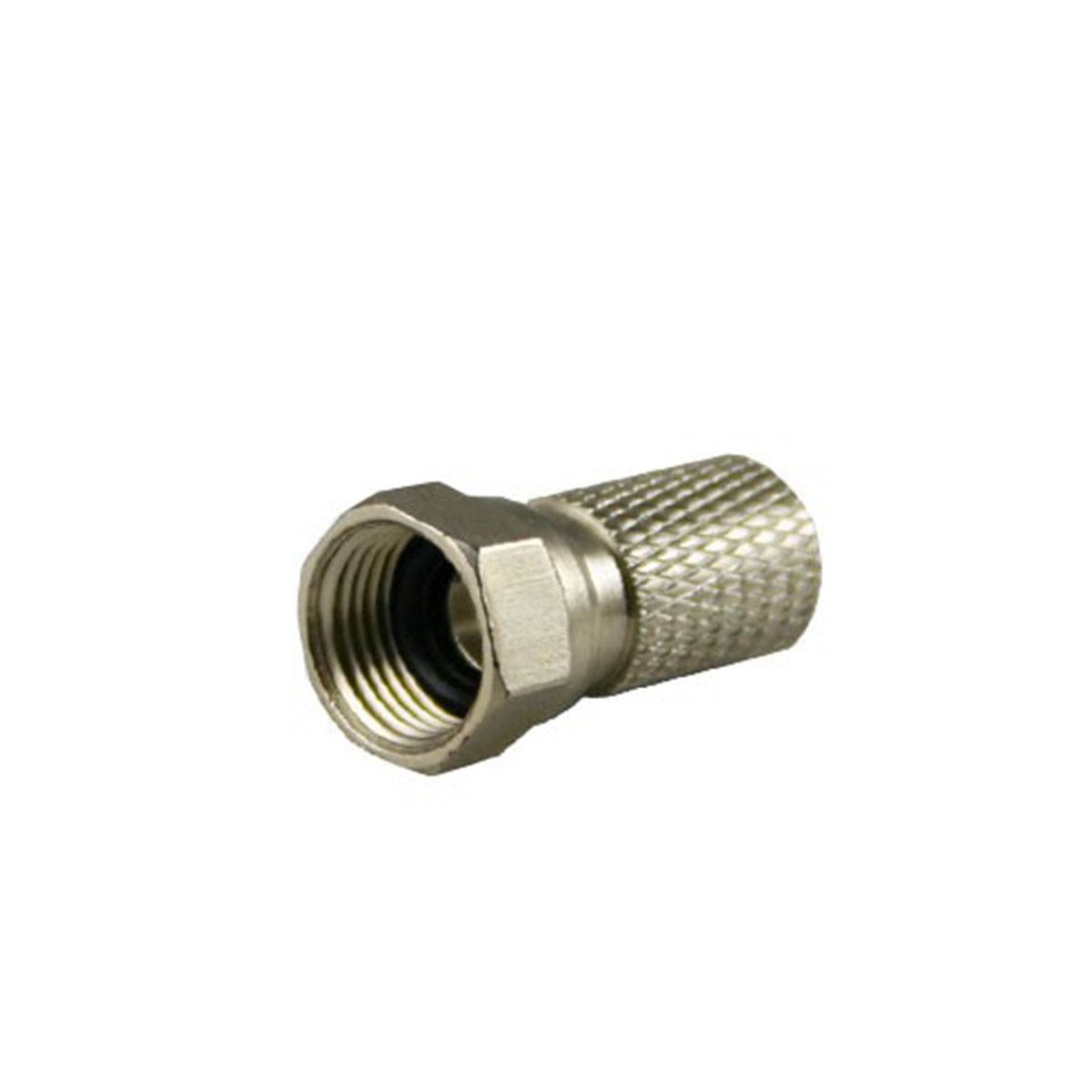 PremiumX 100x F-Stecker 7,5 mm SAT F-Aufdrehstecker Silber mit Dichtring F-Connector F Type Coax Stecker