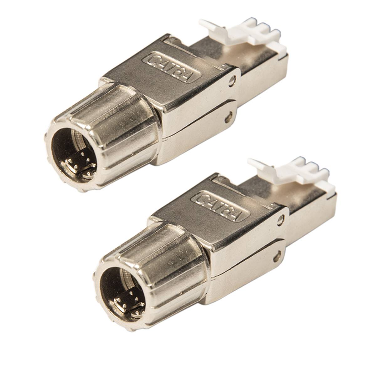 PremiumX 2x Netzwerkstecker RJ45 Cat 6a Stecker Stahl für Verlegekabel Netzwerkkabel Kabel Ethernet Werkzeuglos Werkzeugfrei LAN Anschluss 10 Gbit/s
