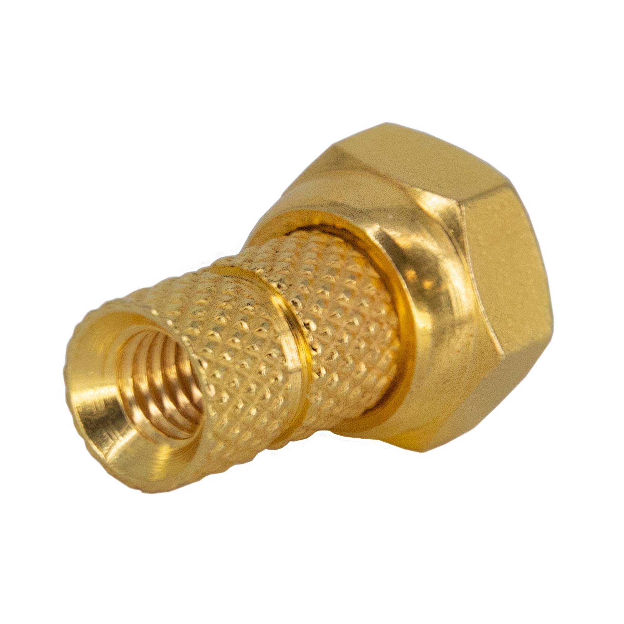 PremiumX 50x F-Stecker 4mm schraubbar 4,0 mm Aufdrehstecker Gold mit Dichtring