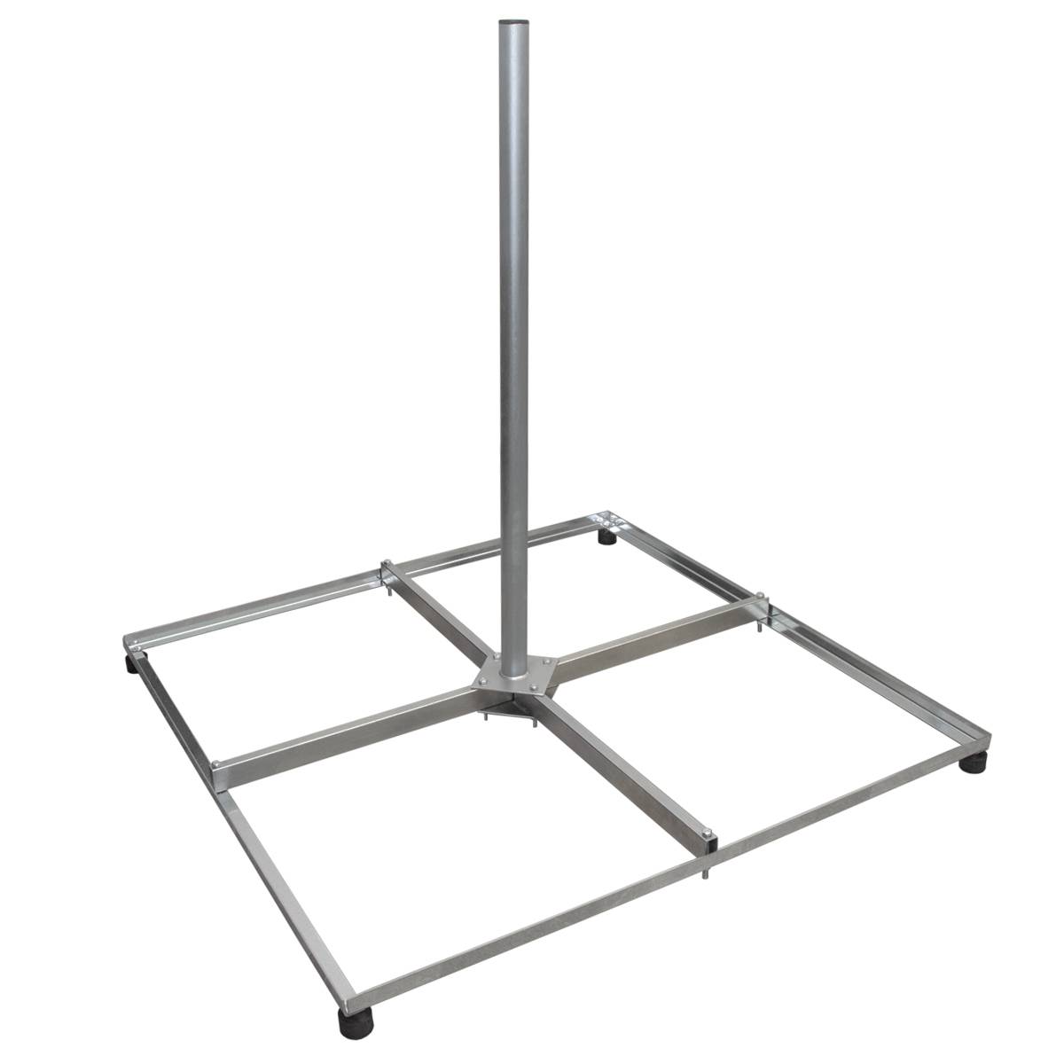 PremiumX SAT Balkonständer 4x 50x50cm Stahl verzinkt 1m Mast 42mm Flachdachständer Ständer Halterung für Satelliten-Schüssel