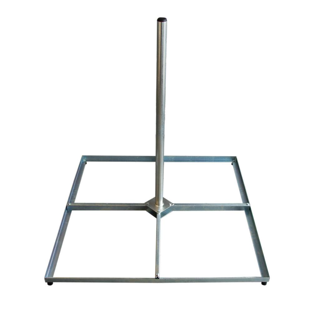 PremiumX SAT Balkonständer 4x 50x50cm Stahl verzinkt 1m Mast 42mm Flachdachständer Ständer Halterung für Satelliten-Schüssel