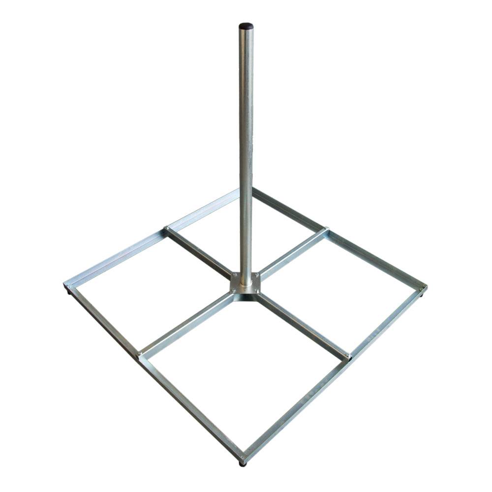 PremiumX SAT Balkonständer 4x 50x50cm Stahl verzinkt 1m Mast 42mm Flachdachständer Ständer Halterung für Satelliten-Schüssel