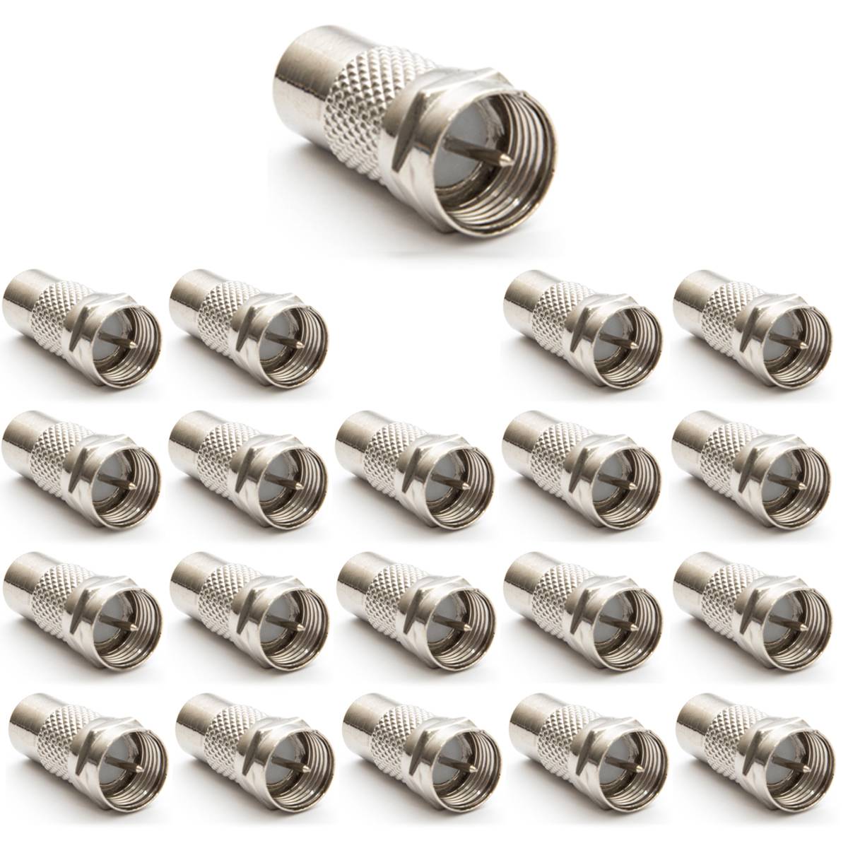 PremiumX 20x F-Adapter F-Stecker auf Cinch Buchse TV Koaxialkabel Verbinder