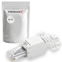 PremiumX 20x Netzwerkstecker CAT6a RJ45 Adapter Kupplung für CAT6 und CAT7 Verlegekabel Patchkabel AWG 24, 25 und 26 Innenleiter LAN Stecker PremiumX 20x Netzwerkstecker CAT6a RJ45 Adapter Kupplung für CAT6 und CAT7 Verlegekabel Patchkabel AWG 24, 25 und 26 Innenleiter LAN Stecker