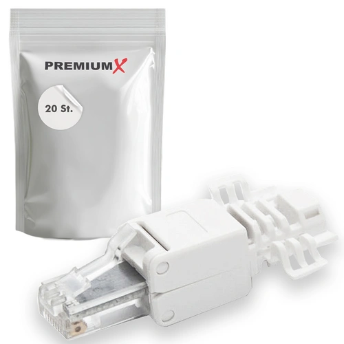 PremiumX 20x Netzwerkstecker CAT6a RJ45 Adapter Kupplung für CAT6 und CAT7 Verlegekabel Patchkabel AWG 24, 25 und 26 Innenleiter LAN Stecker PremiumX 20x Netzwerkstecker CAT6a RJ45 Adapter Kupplung für CAT6 und CAT7 Verlegekabel Patchkabel AWG 24, 25 und 26 Innenleiter LAN Stecker