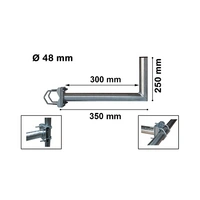 SkyRevolt 30-35cm Ø 48mm Geländerausleger Balkonhalterung Geländerhalter SAT-Antenne Mast-Ausleger Wandhalter mit Schellen L-Halter für Satelliten SkyRevolt 30-35cm Ø 48mm Geländerausleger Balkonhalterung Geländerhalter SAT-Antenne Mast-Ausleger Wandhalter mit Schellen L-Halter für Satelliten