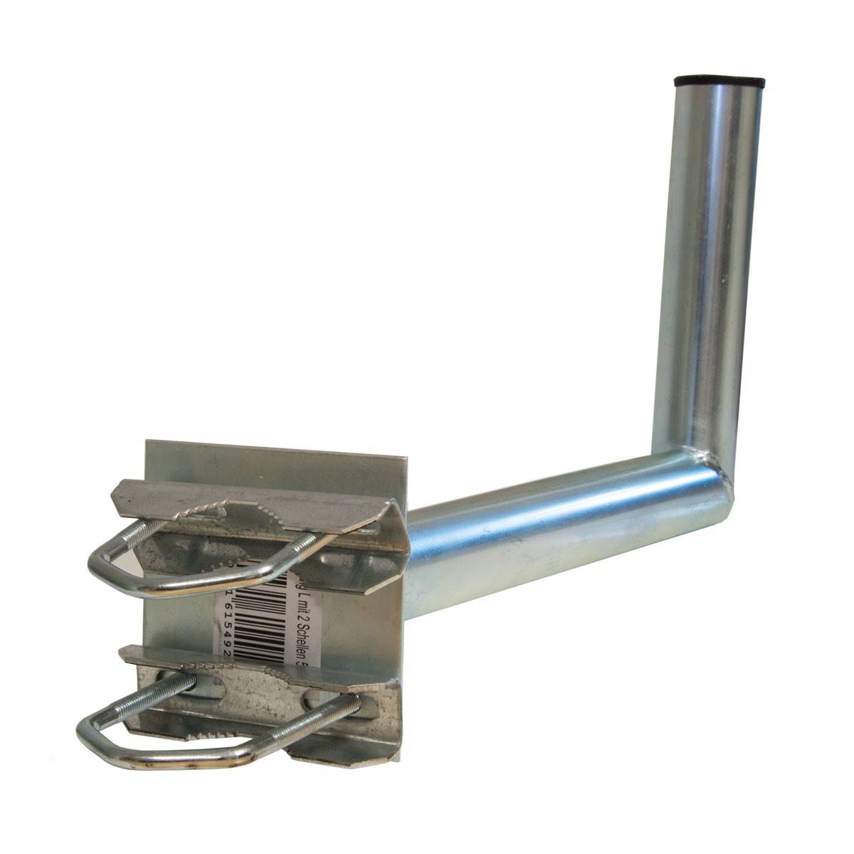 SkyRevolt 35-40cm Ø 48mm Geländerausleger Balkonhalterung Geländerhalter SAT-Antenne Mast-Ausleger Wandhalter mit Schellen L-Halter für Satelliten