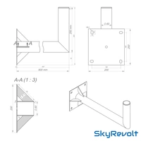 SkyRevolt 60cm Mast 60mm Wandhalter Stahl Winkel-Wand-Halterung für Satelliten-Schüssel SAT-Antenne extra 4-fach Verstrebung SkyRevolt 60cm Mast 60mm Wandhalter Stahl Winkel-Wand-Halterung für Satelliten-Schüssel SAT-Antenne extra 4-fach Verstrebung