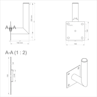 SkyRevolt 15 cm Rohr 48 mm Wandhalter Stahl verzinkt Winkel Wand-Halterung für Satelliten-Antenne SAT-Schüssel Wandabstand 150 mm SkyRevolt 15 cm Rohr 48 mm Wandhalter Stahl verzinkt Winkel Wand-Halterung für Satelliten-Antenne SAT-Schüssel Wandabstand 150 mm