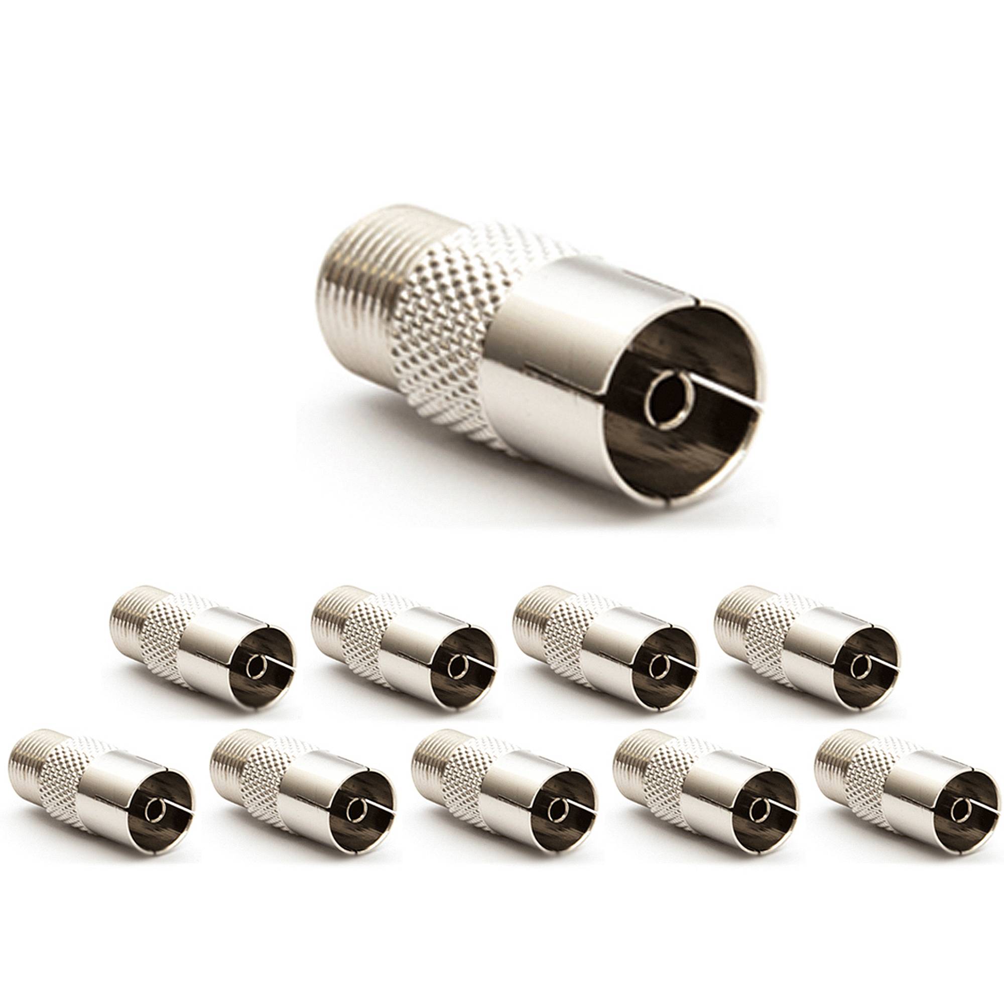 PremiumX 10x F-Adapter Koax Buchse auf F-Buchse TV Kabel Koaxialkabel Verbinder