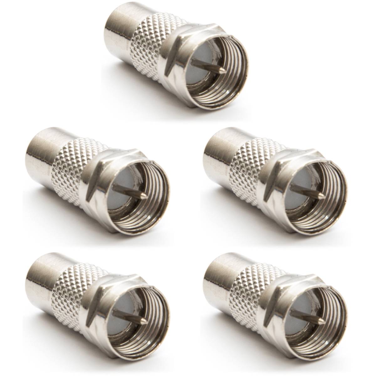 PremiumX 5x F-Adapter F-Stecker auf Cinch Buchse TV Koaxialkabel Verbinder