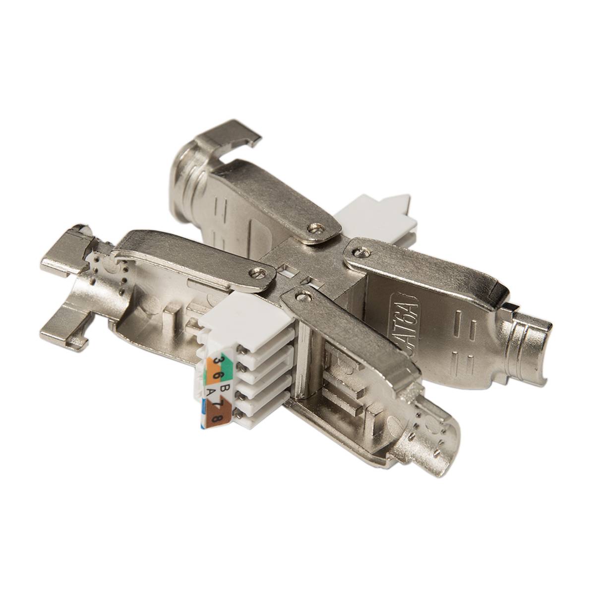 PremiumX 2x Verlängerung LAN Kabel für CAT6A RJ45 Verbindungsstecker Ethernet Verbinder Kupplung Netzwerkstecker Adapter