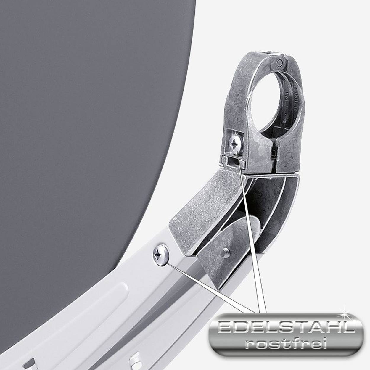 Fuba DAA 780 A Satellitenantenne Aluminium in Anthrazit HDTV 3D 4K Premium X DELUXE Octo LNB Sat