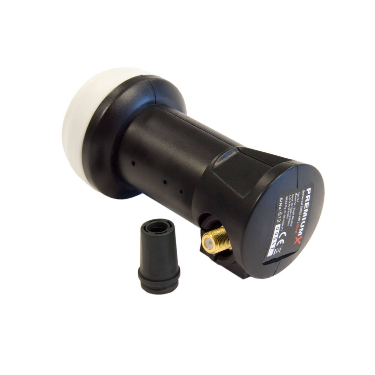 PremiumX Satelliten-Komplettanlage 60cm Satellitenschüssel Aluminium DELUXE Single LNB 4K UHD