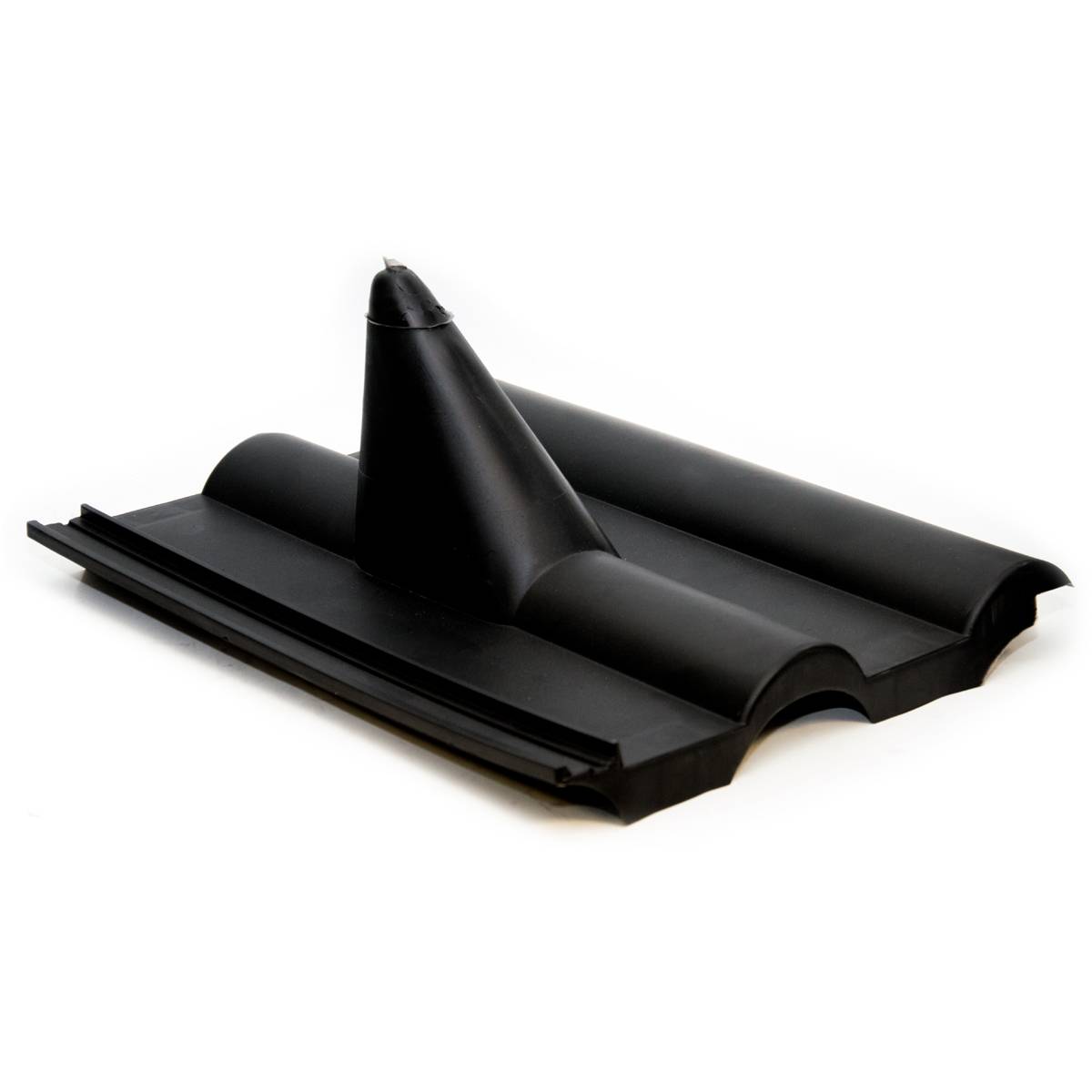 PremiumX Frankfurter Dachpfanne Schwarz Dachabdeckung Pfanne Dachziegel aus Kunststoff PVC Antennen-Durchgangsziegel