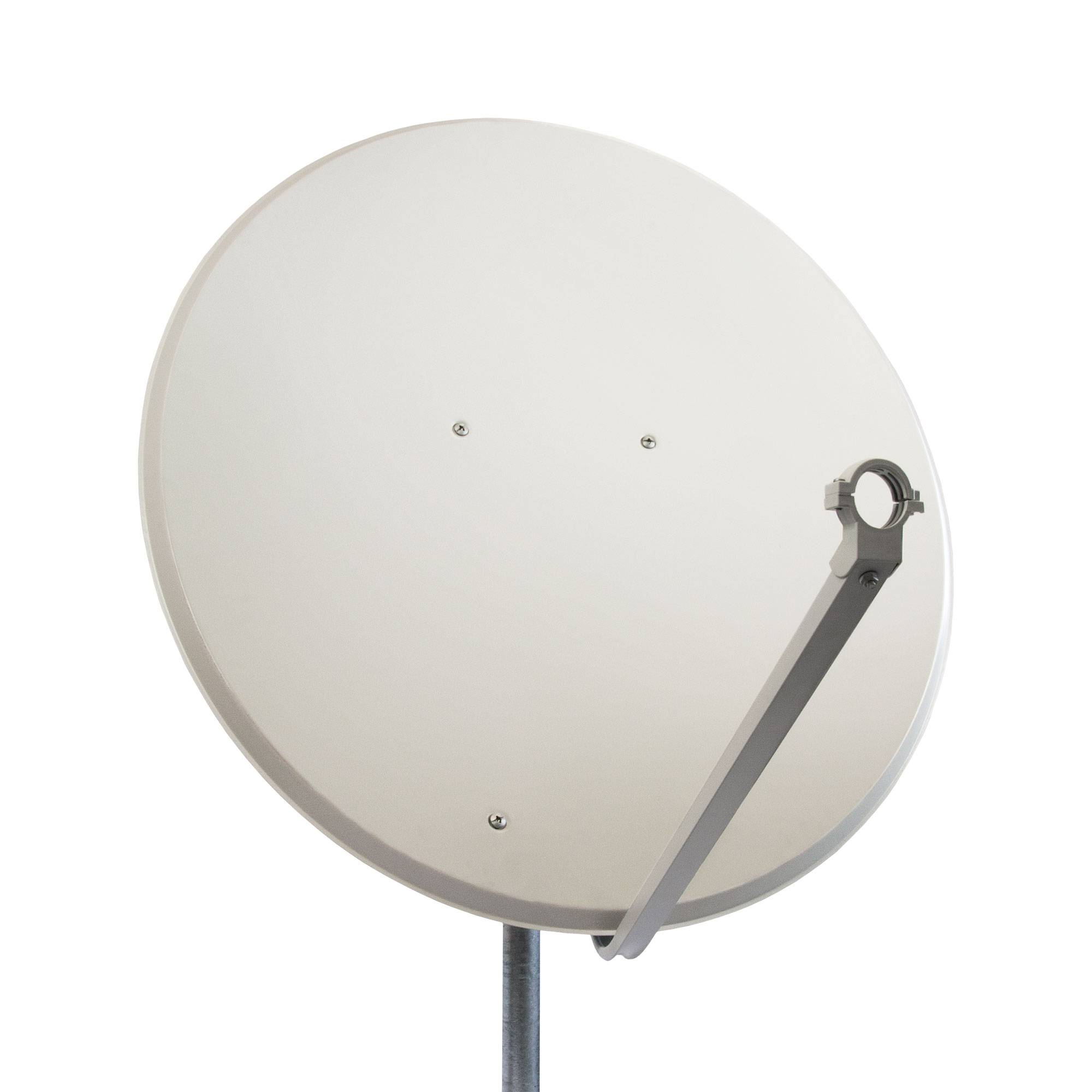 PremiumX PXS100 Satellitenschüssel 100cm Stahl Hellgrau Satellitenantenne SAT Spiegel mit LNB Tragarm und Masthalterung