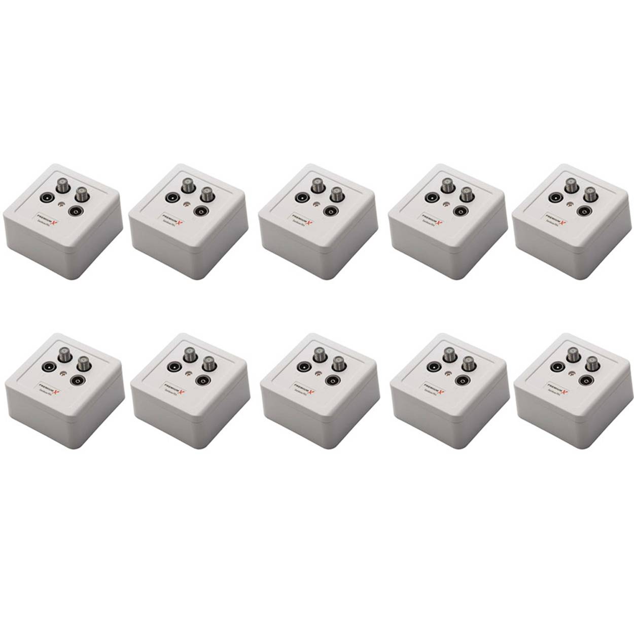 PremiumX 10x PX4 Satdose 4-fach Enddose TWIN Antennendose CLASS A Sat Dose 2x Sat 1x Radio 1x TV Aufputz Unterputz