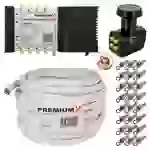 PremiumX Multischalter Set 5/8 Multiswitch mit 10m Quattro Antennenkabel 4in1 und Quattro LNB 1 Satellit für 8 Teilnehmer 4K UHD PremiumX Multischalter Set 5/8 Multiswitch mit 10m Quattro Antennenkabel 4in1 und Quattro LNB 1 Satellit für 8 Teilnehmer 4K UHD