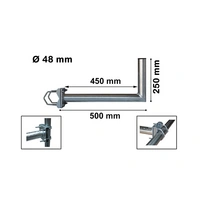 SkyRevolt 45-50cm Ø 48mm Geländerausleger Balkonhalterung Geländerhalter SAT-Antenne Mast-Ausleger Wandhalter mit Schellen L-Halter für Satelliten SkyRevolt 45-50cm Ø 48mm Geländerausleger Balkonhalterung Geländerhalter SAT-Antenne Mast-Ausleger Wandhalter mit Schellen L-Halter für Satelliten