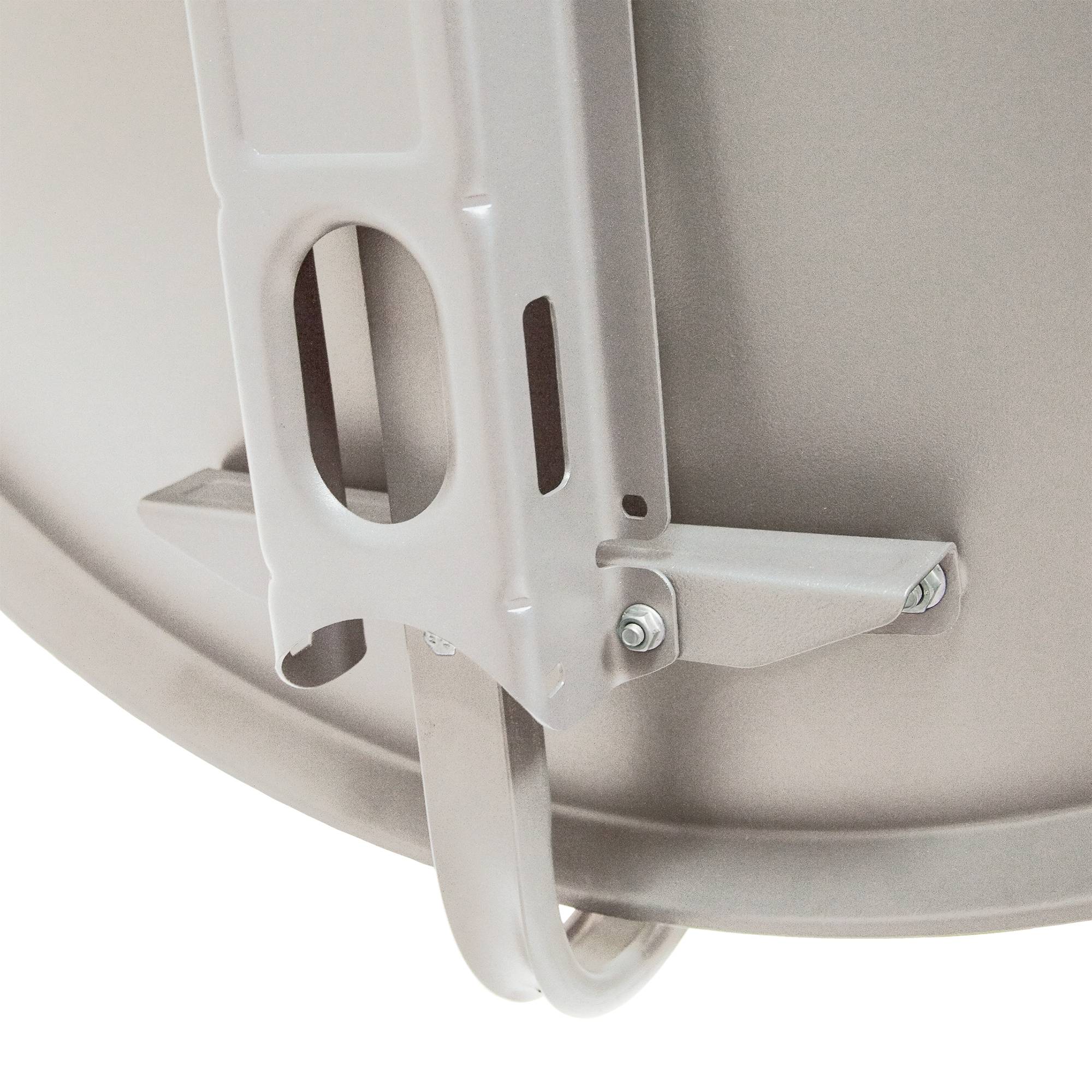 PremiumX Satelliten-Komplettanlage 100cm Satellitenschüssel Aluminium Hellgrau Antenne Quad LNB F-Stecker, SAT bis 4 Teilnehmer