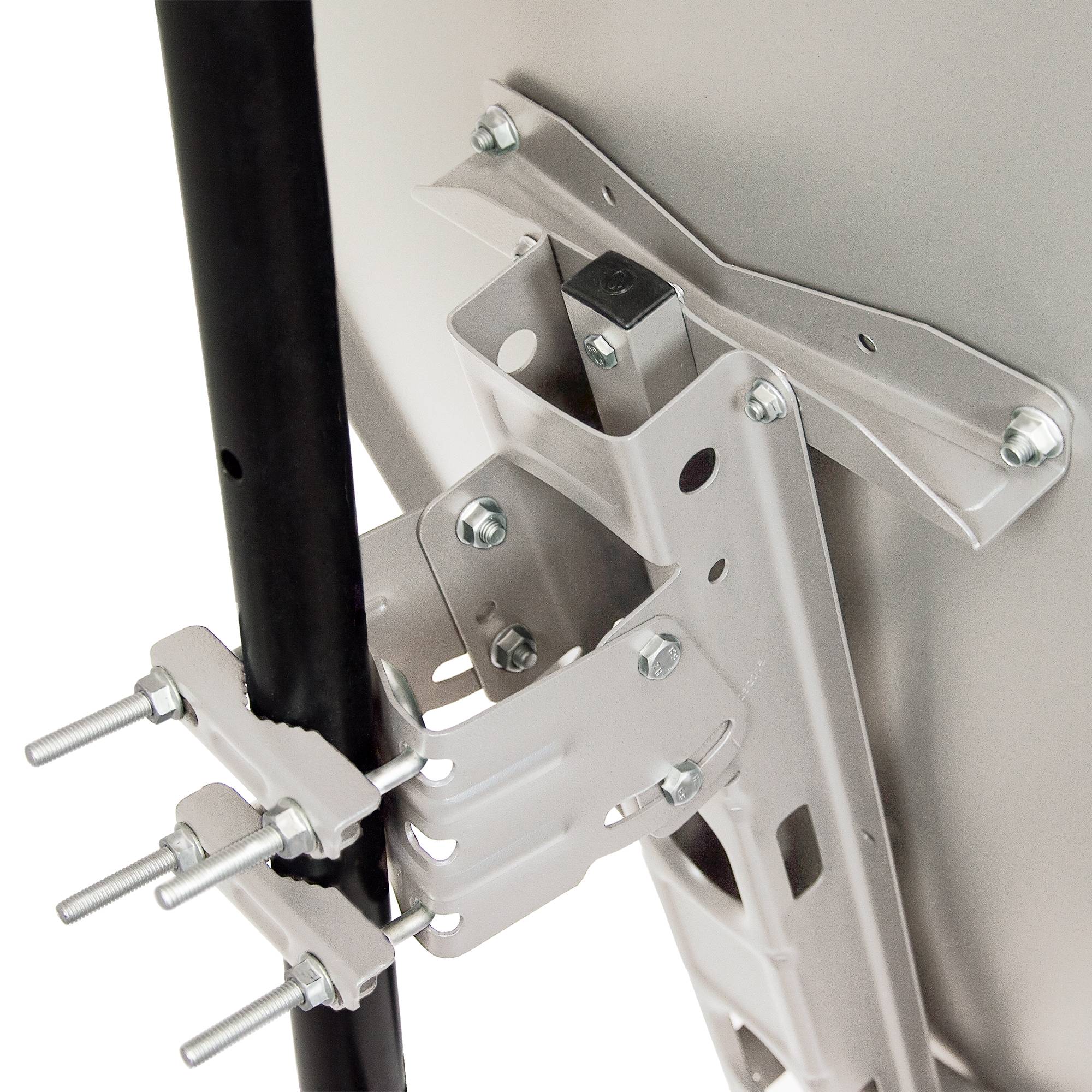 PremiumX PXA100 Satellitenschüssel 100cm Aluminium Hellgrau Satellitenantenne SAT Spiegel mit LNB-Tragarm und Masthalterung