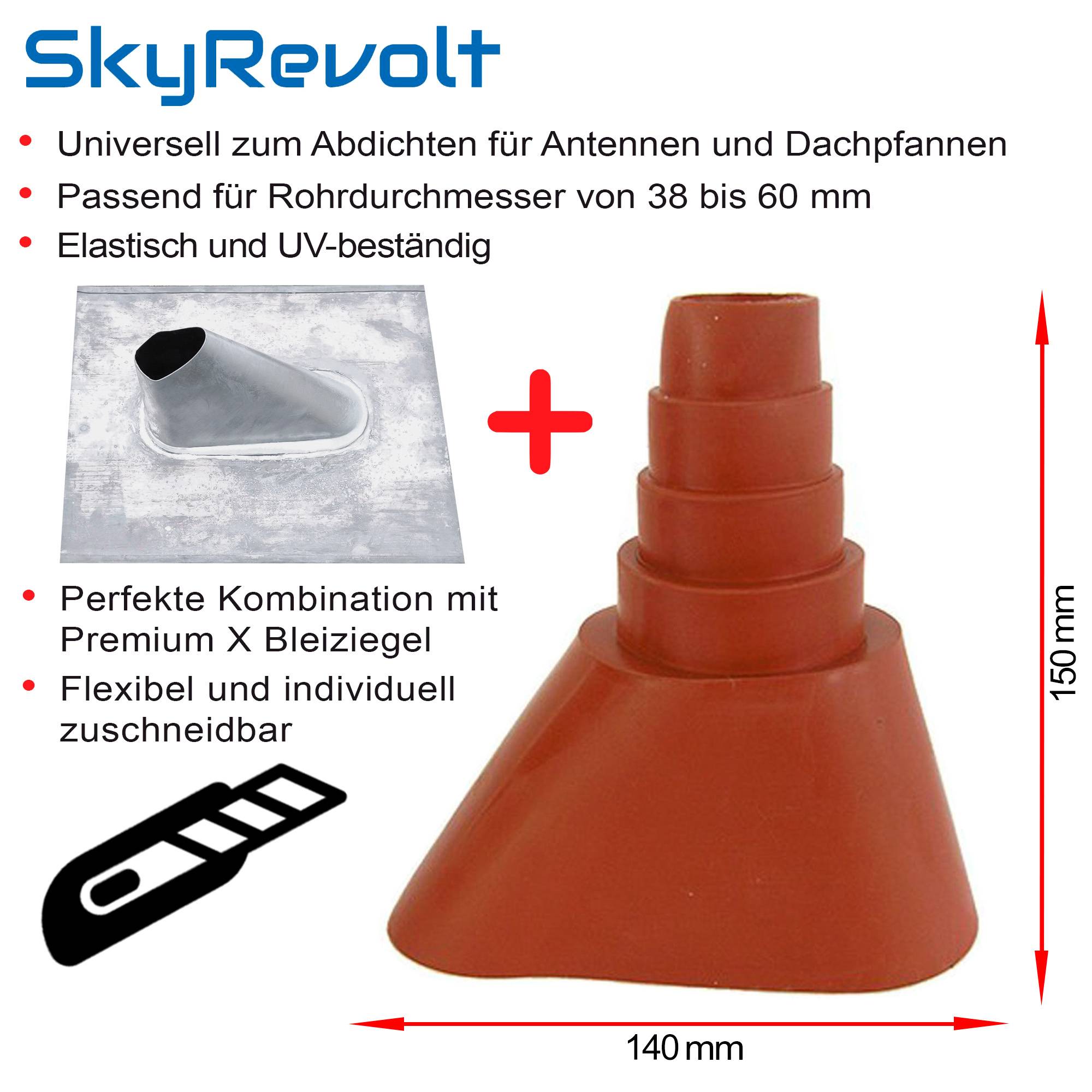SkyRevolt Universal Gummimanschette für Dachabdeckungen in Rot