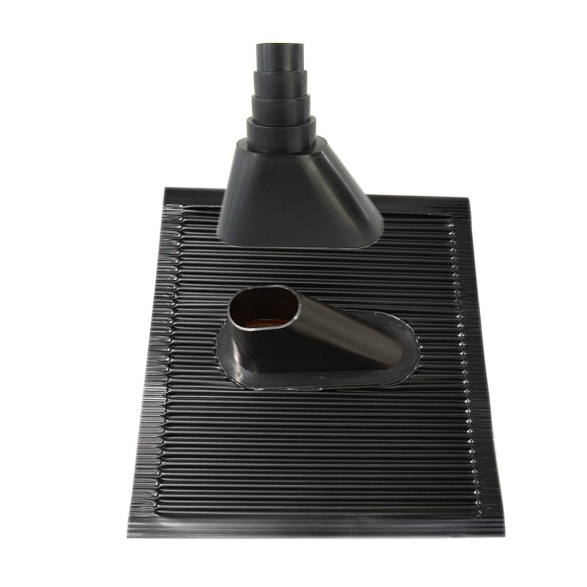 SkyRevolt Aufsparrenhalter Set 1 meter Mast Stahl Dach-Sparren-Halterung für SAT-Antenne ALU Dachabdeckung Manschette schwarz