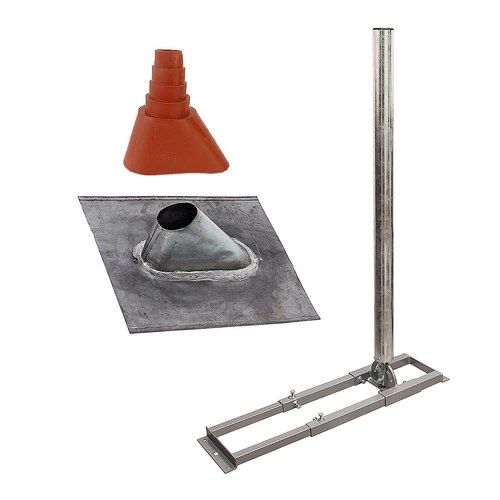 SkyRevolt SAT Dachsparrenhalter 1 m Mast 60 mm Stahl feuerverzinkt Sparren-Halterung für Satelliten-Antenne Satellitenschüssel mit Blei Dachabdeckun SkyRevolt SAT Dachsparrenhalter 1 m Mast 60 mm Stahl feuerverzinkt Sparren-Halterung für Satelliten-Antenne Satellitenschüssel mit Blei Dachabdeckun