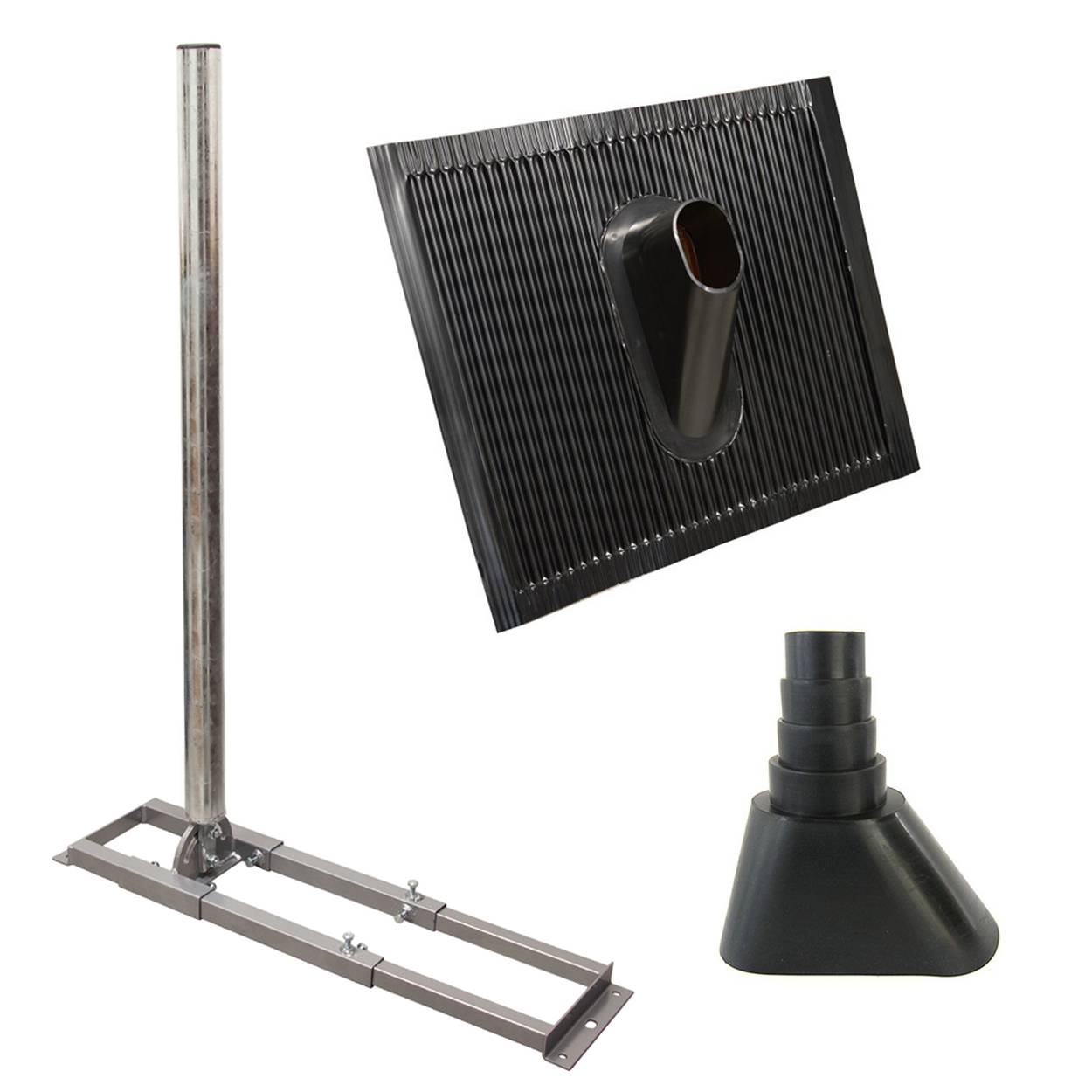 PremiumX PROFI X100-48 SAT Dachsparrenhalter 100 cm Mast 48 mm Stahl feuerverzinkt Sparren-Halterung für Satelliten-Antenne Satellitenschüssel mit