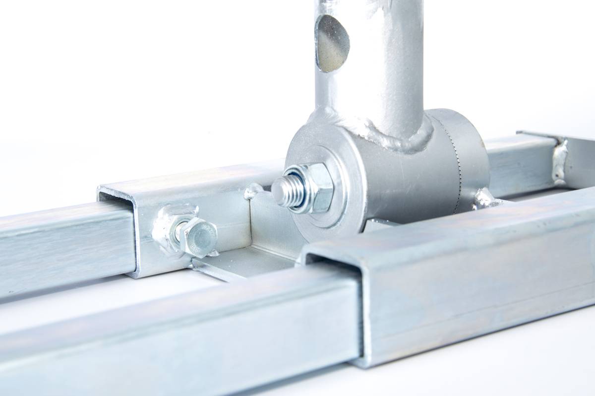 PremiumX DELUXE X90-48 Dachsparrenhalter 90 cm Mast SAT Sparren Dach-Halterung mit Kabeldurchführung Dach-Abdeckung Frankfurter Dach-Ziegel