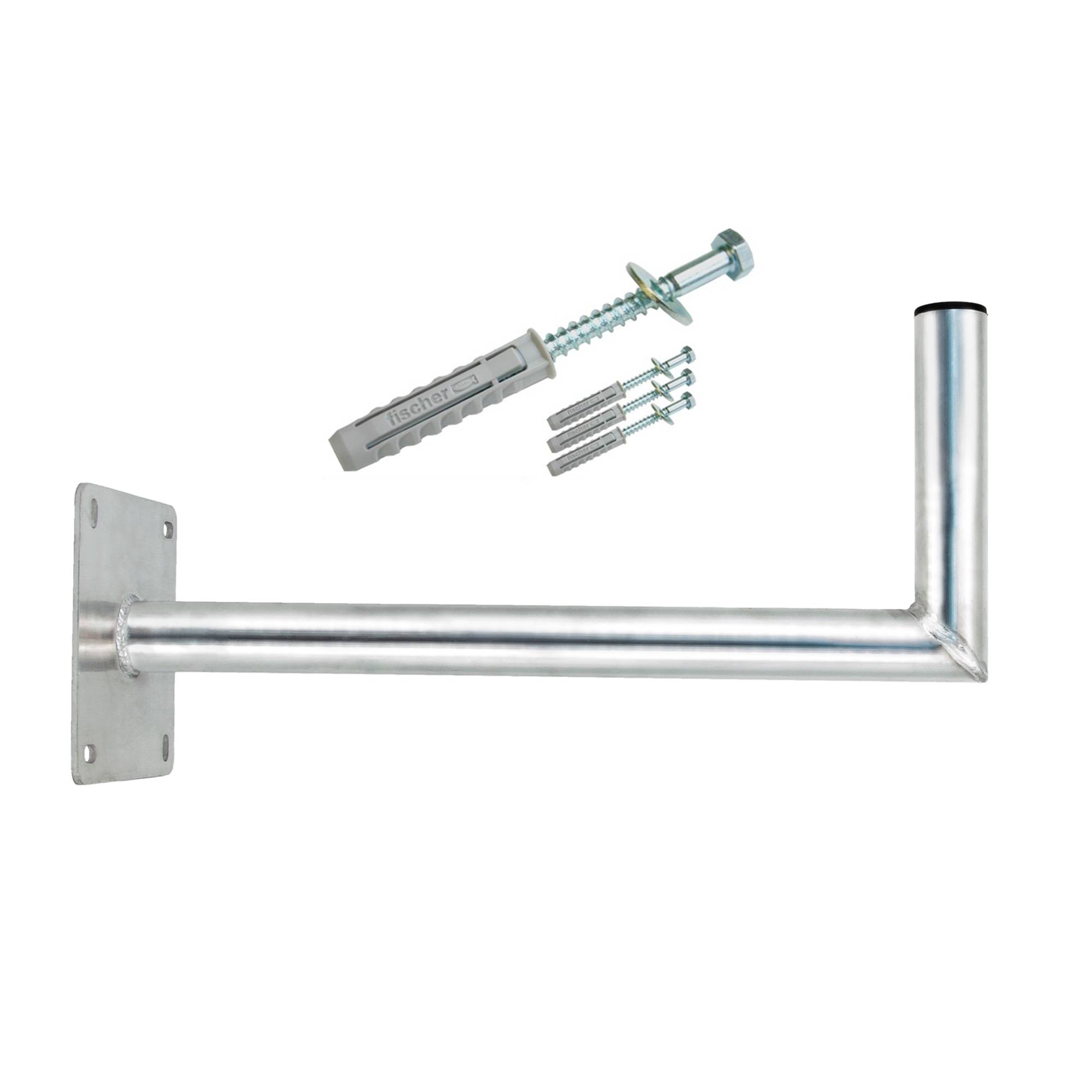 PremiumX 60cm Wandhalter Aluminium XXL Wandplatte ALU Winkel-Halter für SAT-Schüssel Satelliten-Antenne inkl. Schraubensatz