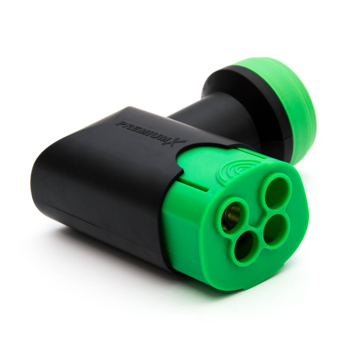 PremiumX DELUXE SAT Anlage für 4 Empfänger 85cm Satellitenantenne ALU Hellgrau mit Green Diamond Quad LNB inkl. 8x F-Stecker