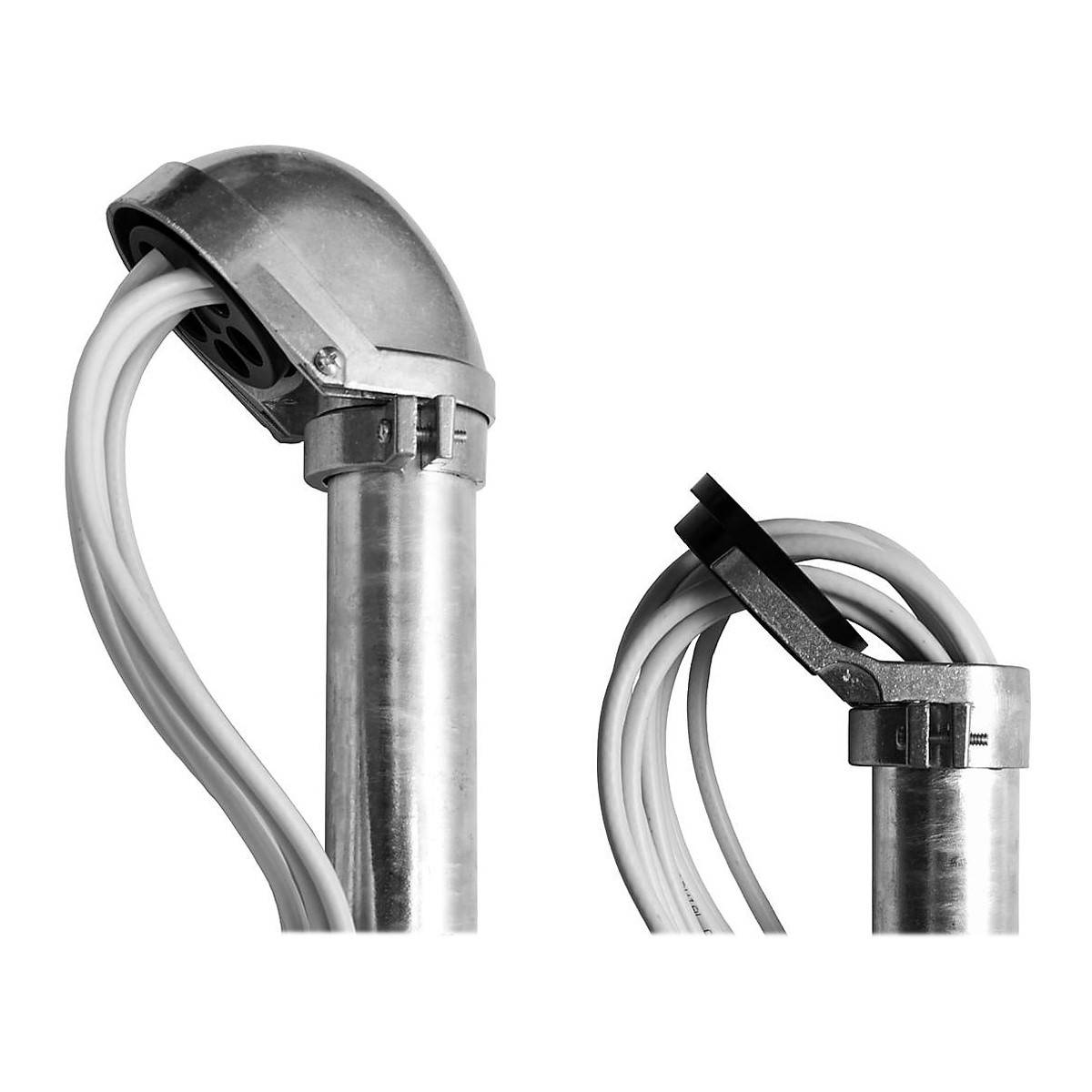 PremiumX Mastkappe mit Kabeldurchführung Aluminium für SAT Dachsparrenhalter Wandhalter Mast Durchmesser 48-52mm ALU