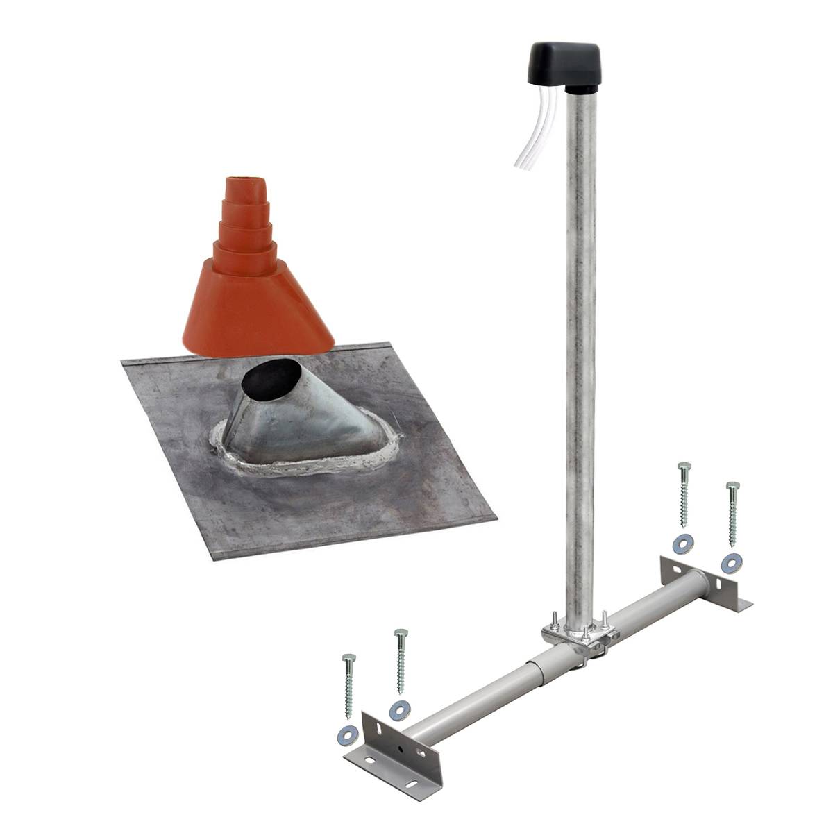 PremiumX BASIC Dachsparrenhalter 100cm Mast Sparrenhalter für Satellitenschüssel Satellitenantenne | SAT TV Dach Antennenmontage Set