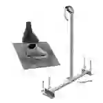 SkyRevolt Dachsparrenhalter Montageset 100cm Mast Sparrenhalter für Satellitenschüssel, SAT ALU-Mastkappe SkyRevolt Dachsparrenhalter Montageset 100cm Mast Sparrenhalter für Satellitenschüssel, SAT ALU-Mastkappe