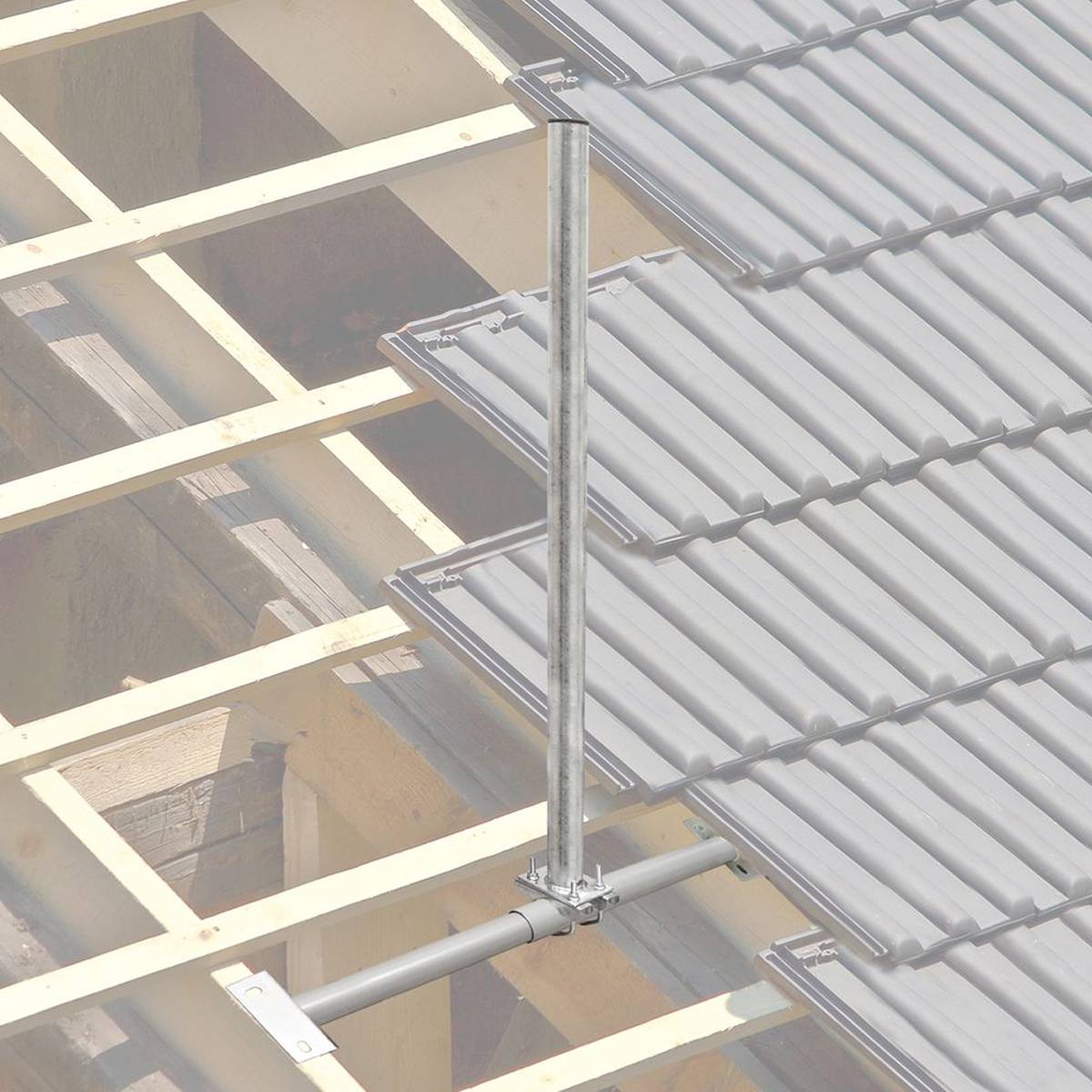 PremiumX BASIC Dachsparrenhalter 100cm Mast 60mm Sparrenhalter Halterung für Satellitenschüssel inkl. Holzschraubensatz