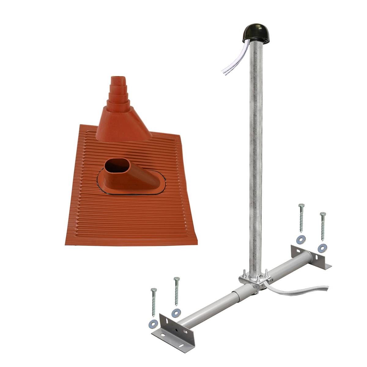 PremiumX BASIC Dachsparrenhalter-Montageset 100cm Mast Sparrenhalter für Satellitenschüssel Satelliten-Antenne | SAT Montagezubehör