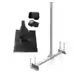 SkyRevolt Dachsparrenhalter Satellitenschüssel Montage Set Sparrenhalter 60mm Mast SAT Alu-Ziegel schwarz Mastkappe SkyRevolt Dachsparrenhalter Satellitenschüssel Montage Set Sparrenhalter 60mm Mast SAT Alu-Ziegel schwarz Mastkappe