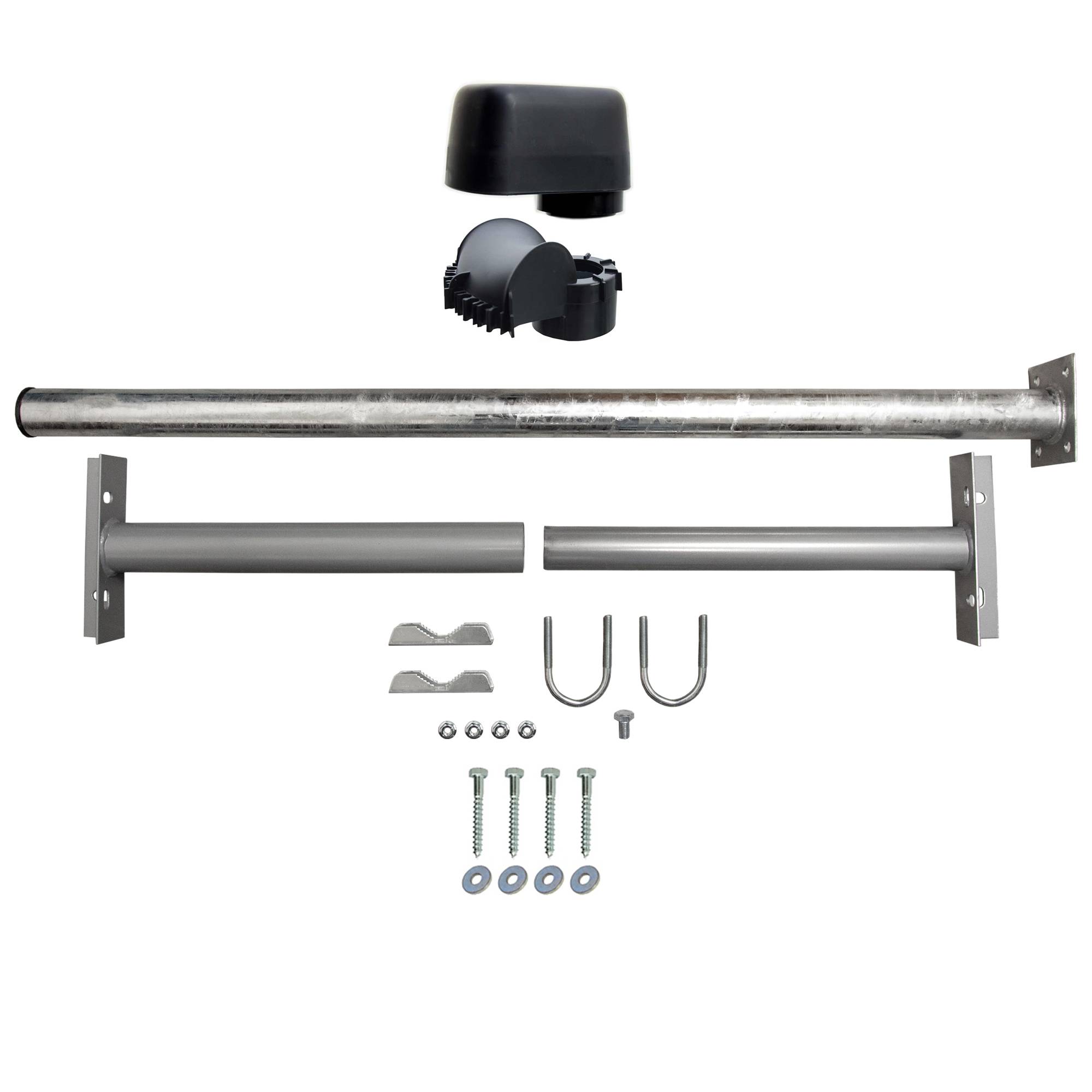 PremiumX BASIC Dachsparrenhalter 100cm Mast 60mm feuerverzinkt Sparrenhalter für Satellitenschüssel inkl. Mastkappe