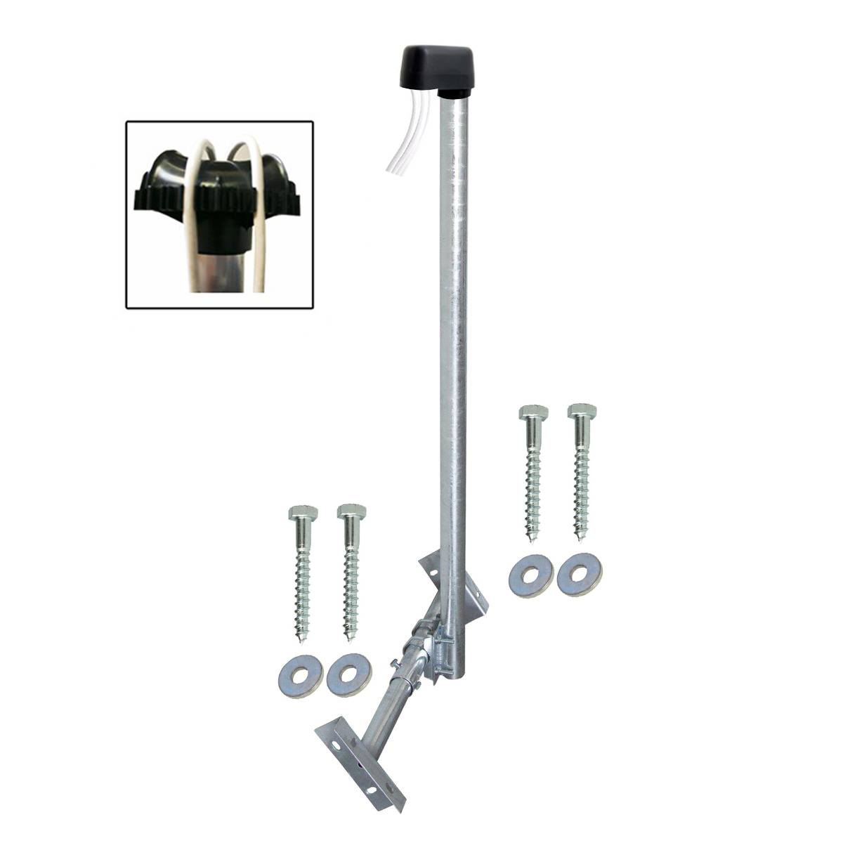 PremiumX BASIC X120-48F SAT TV Dachsparrenhalter 120cm voll feuerverzinkt Aufdach Sparren-Halterung für Satellitenschüssel + UKW LTE-Antenne | Kabel