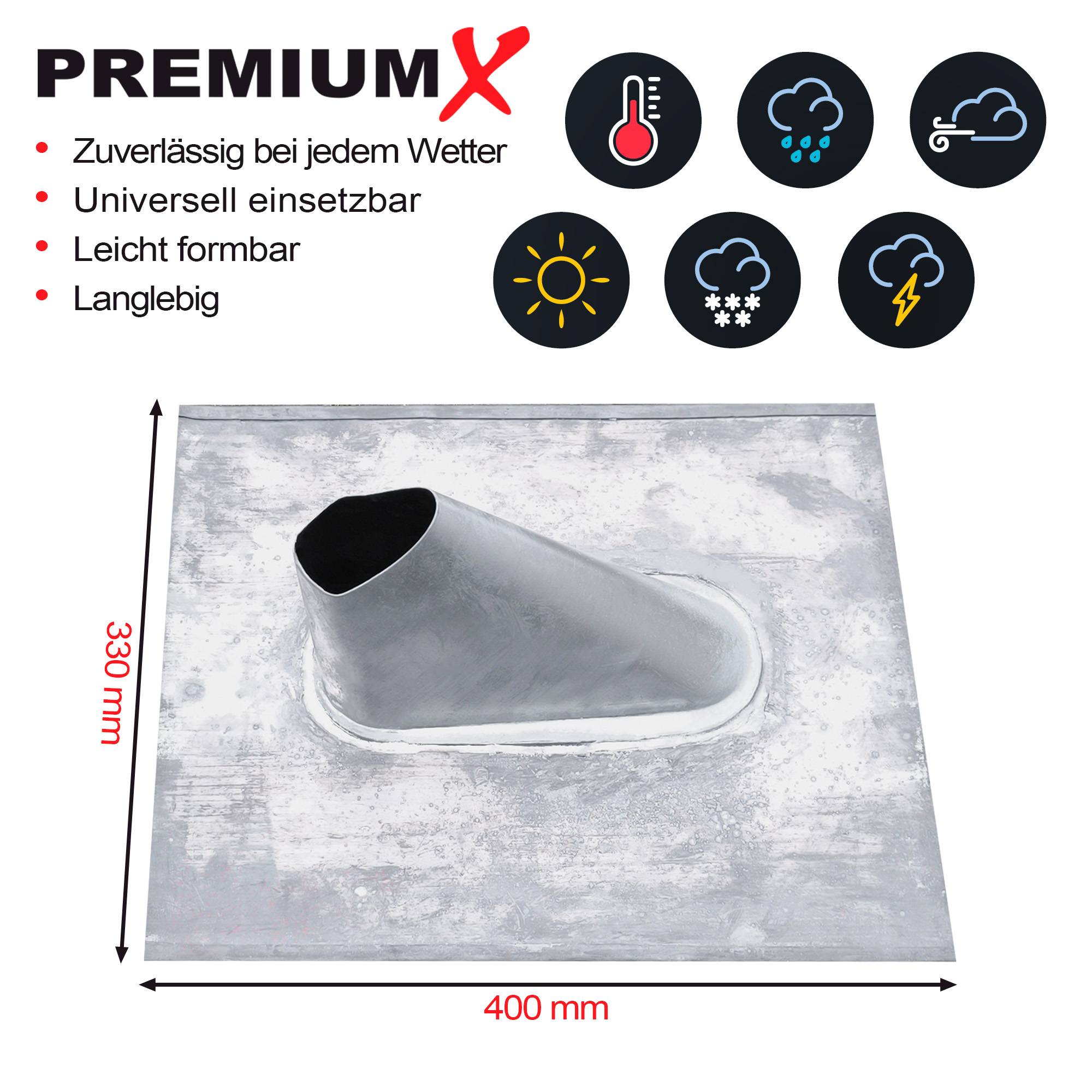 PremiumX Bleiziegel Bleipfanne 330x400mm Dachpfanne Blei Dachabdeckung Blei-Dachziegel Abdeckblech Antennenziegel universal