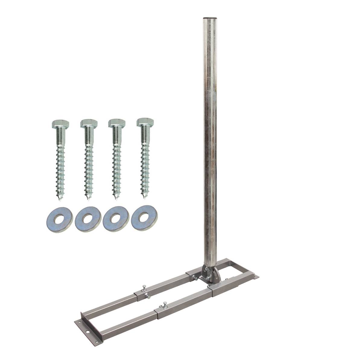 PremiumX PROFI SAT Dachsparrenhalter 100cm Mast 48mm feuerverzinkt Sparren-Halterung für Satelliten-Antenne Satellitenschüssel mit Holzschrauben