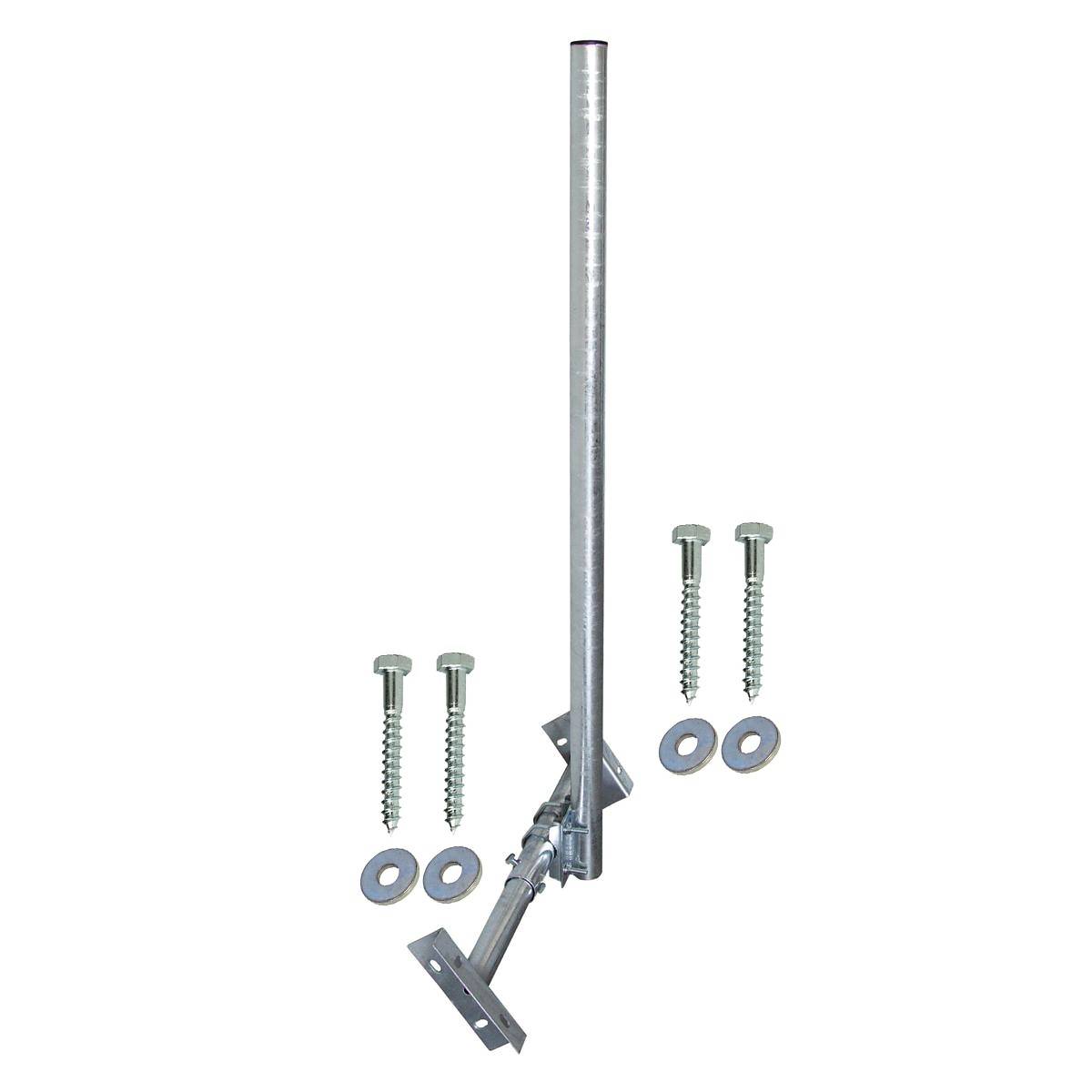 PremiumX BASIC X120-48F SAT TV Dachsparrenhalter 120cm Mast 48mm voll feuerverzinkt Aufdach Sparren-Halterung für Satellitenschüssel + UKW LTE-Anten
