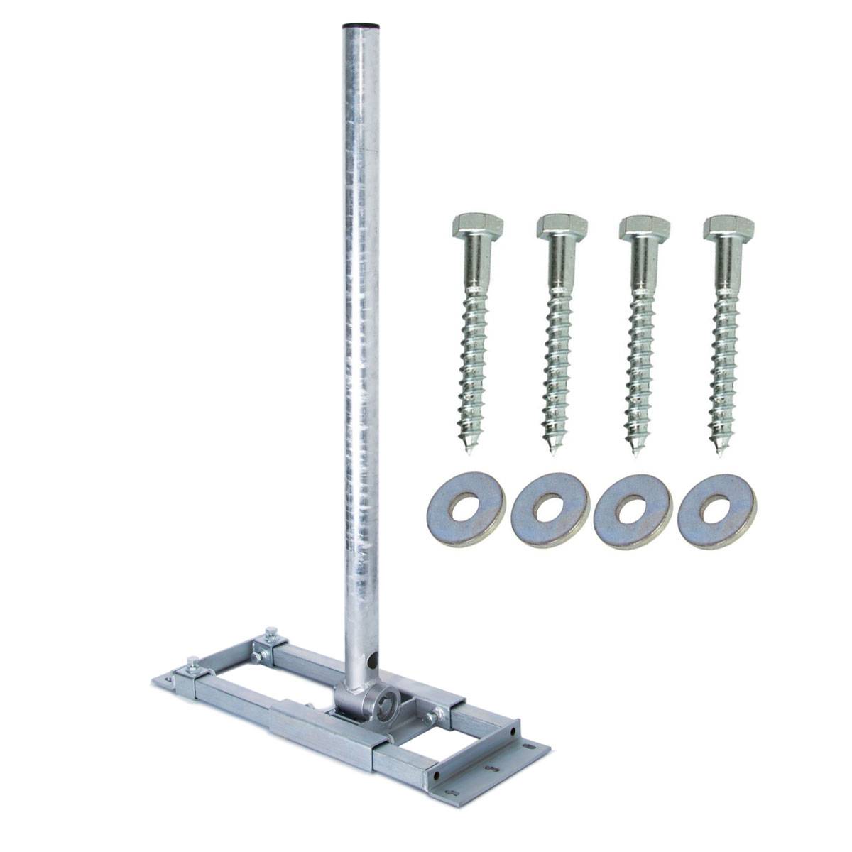 PremiumX DELUXE X90-48 Dachsparrenhalter 90cm Mast Satellitenschüssel Sparrenhalter feuerverzinkt mit Kabel-Durchführung inkl. Holz-Schraubenset SAT