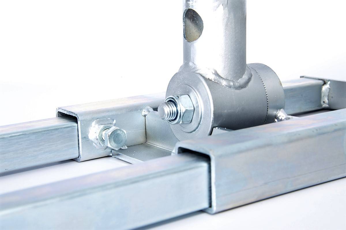 PremiumX DELUXE X90-48 Dachsparrenhalter 90cm Mast Satellitenschüssel Sparrenhalter feuerverzinkt mit Kabel-Durchführung inkl. Holz-Schraubenset SAT