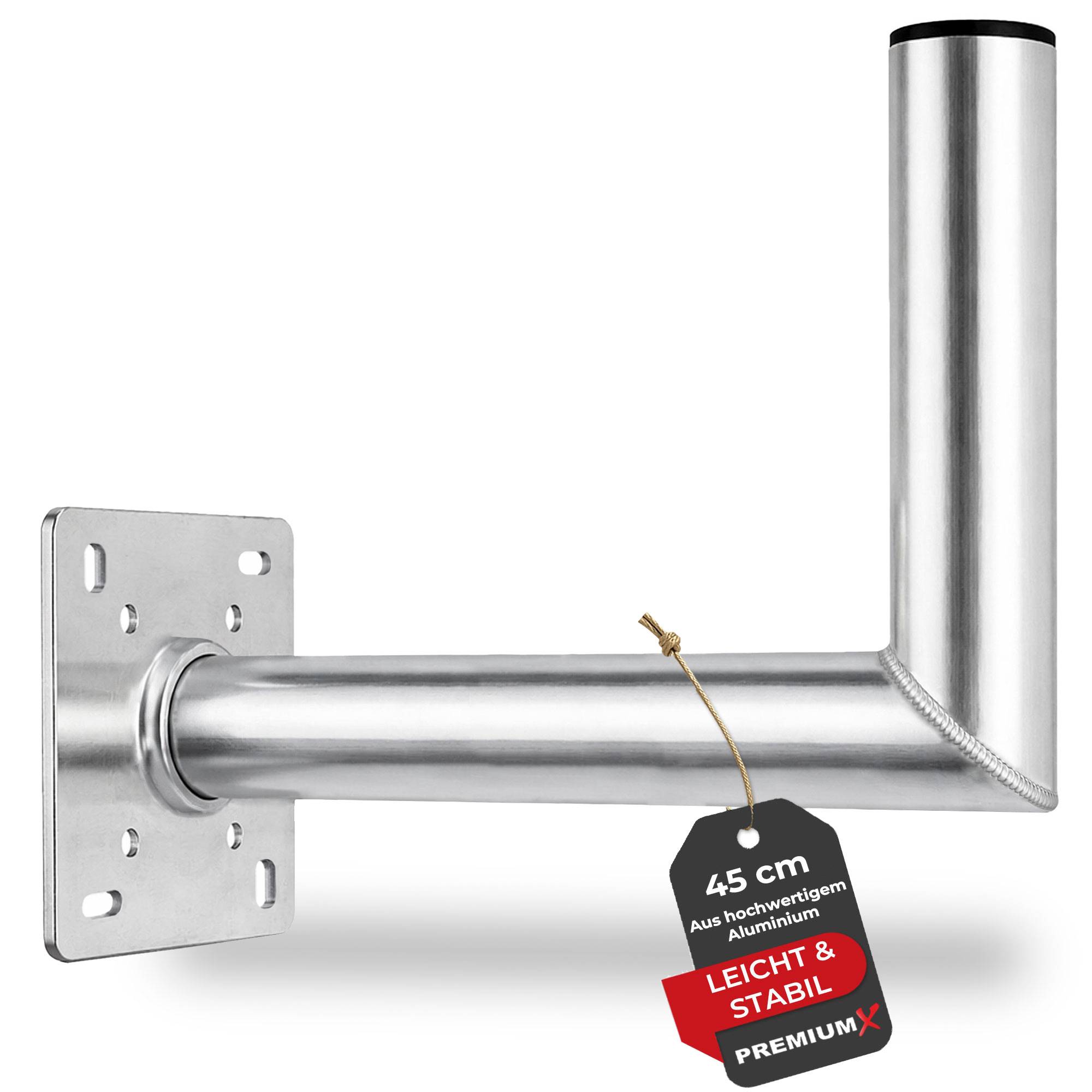 PremiumX 45cm Wandhalter Aluminium SAT Wand-Halterung für Satellitenschüssel ALU Wand Halter 450mm