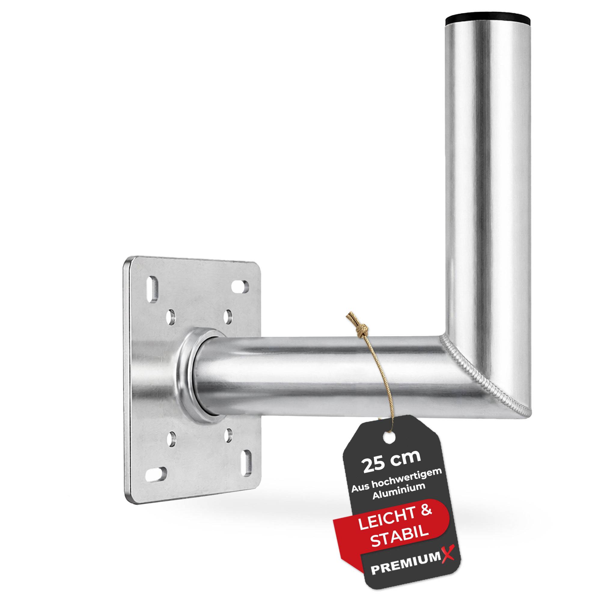 PremiumX 25cm Wandhalter ALU SAT Wandhalterung für Satellitenschüssel Aluminium Satelliten-Antenne Halterung 250mm