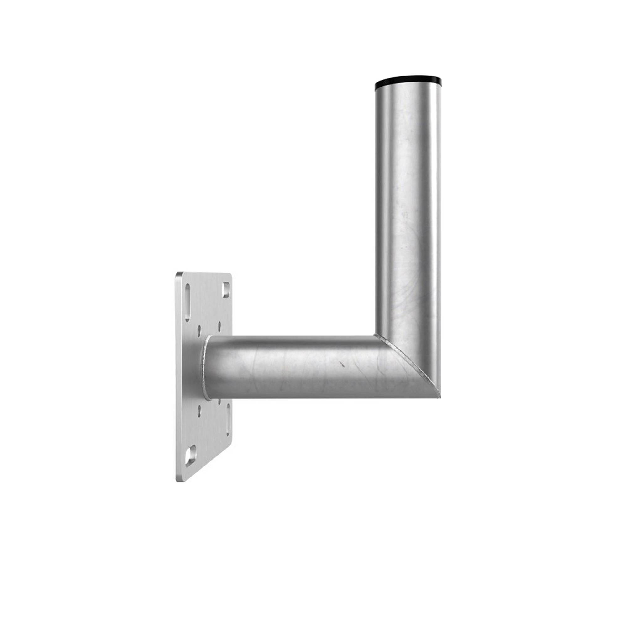 PremiumX 18cm Balkon-Ausleger Aluminium Geländer Balkon-Halterung für Satelliten-Schüssel SAT-Antenne Wand-Halter mit Schellen